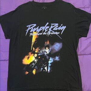 Prince Black Graphic Tee with Purple and Orange Accents